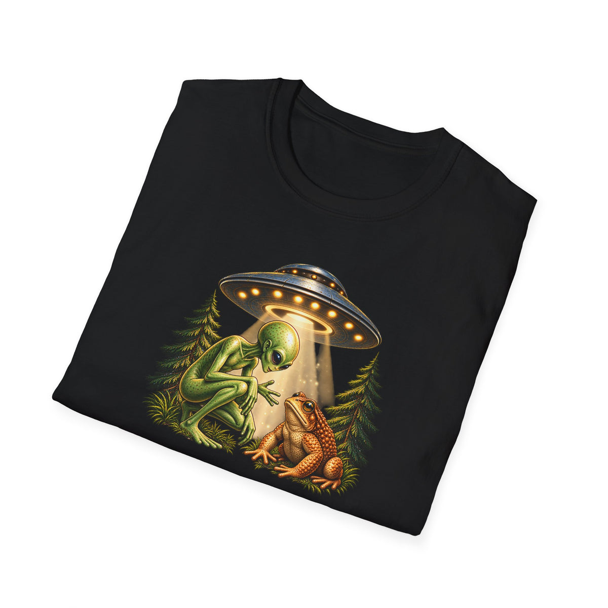 Alien & Toad UFO T-Shirt – Funny Extraterrestrial Graphic Tee