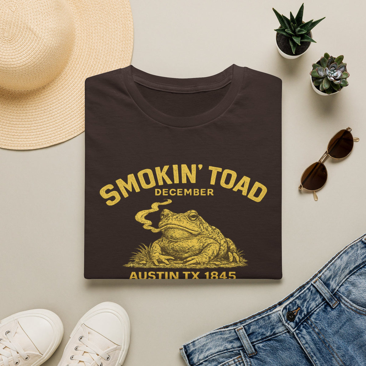 Smokin Toad Austin TX 1845 T-shirt Unisex Softstyle