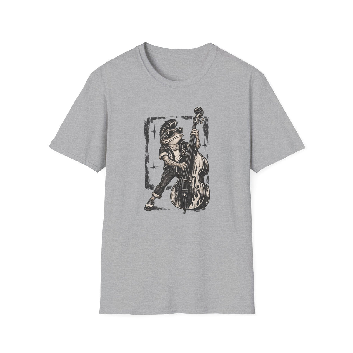 Rockabilly Double bass Toad Unisex Softstyle T-Shirt