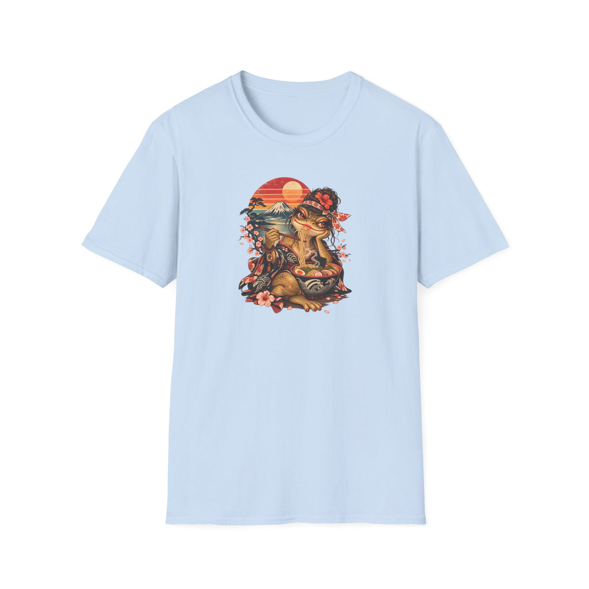 Ramen cherry blossom Sunset Unisex Softstyle T-Shirt