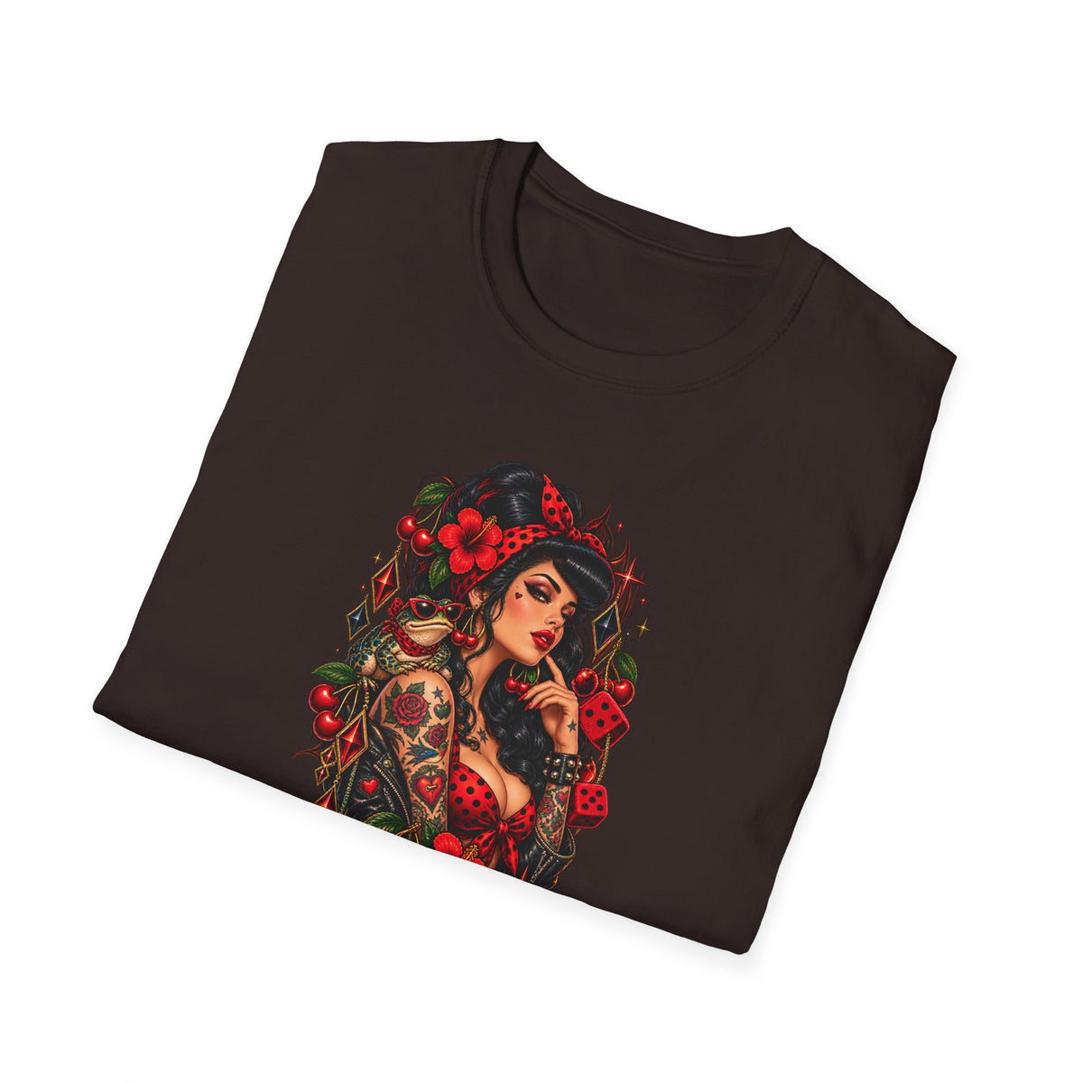 Red Rose Jaded by a Toad - Pinup T-Shirt