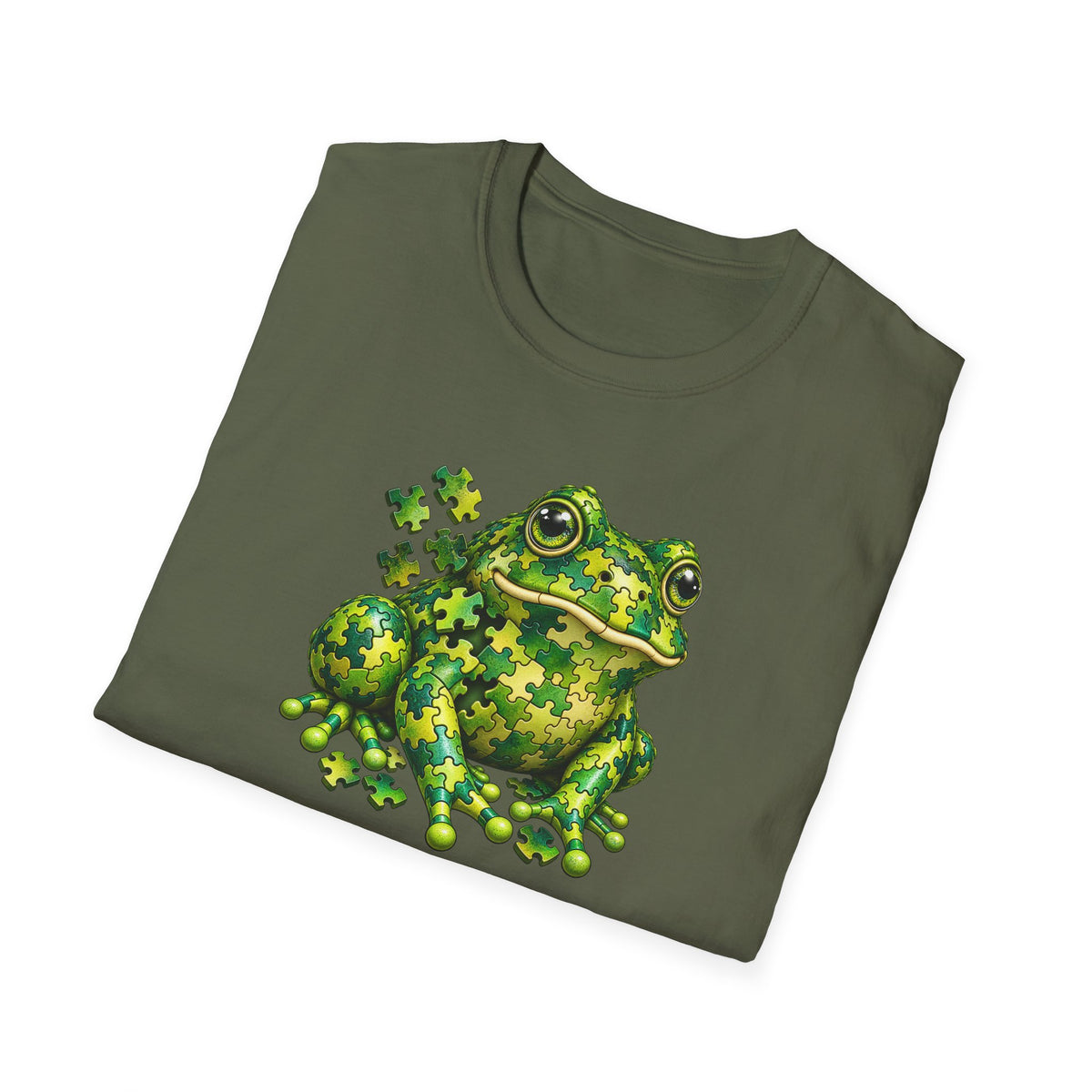 Puzzled Toad green Unisex Softstyle T-Shirt