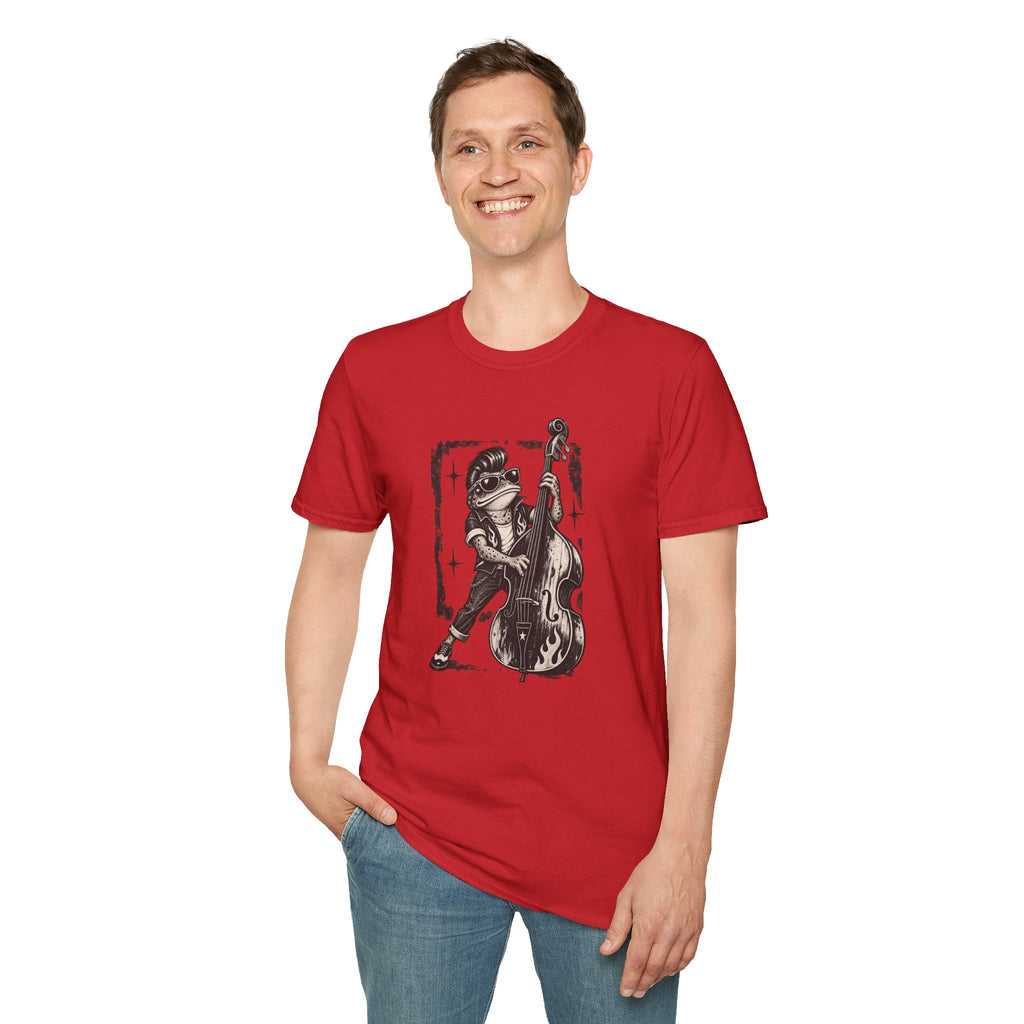 Rockabilly Double bass Toad Unisex Softstyle T-Shirt