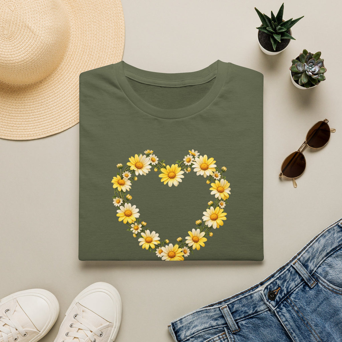 Daisy Chain heart Unisex Softstyle T-Shirt