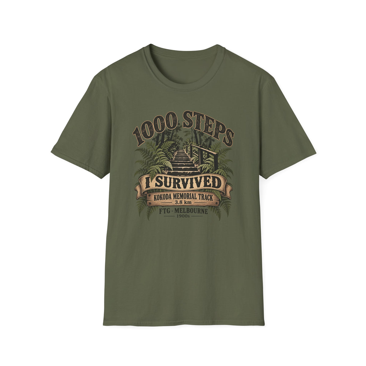 1000 Steps - I survived Kokoda Track FTG Melbourne Unisex Softstyle T-Shirt