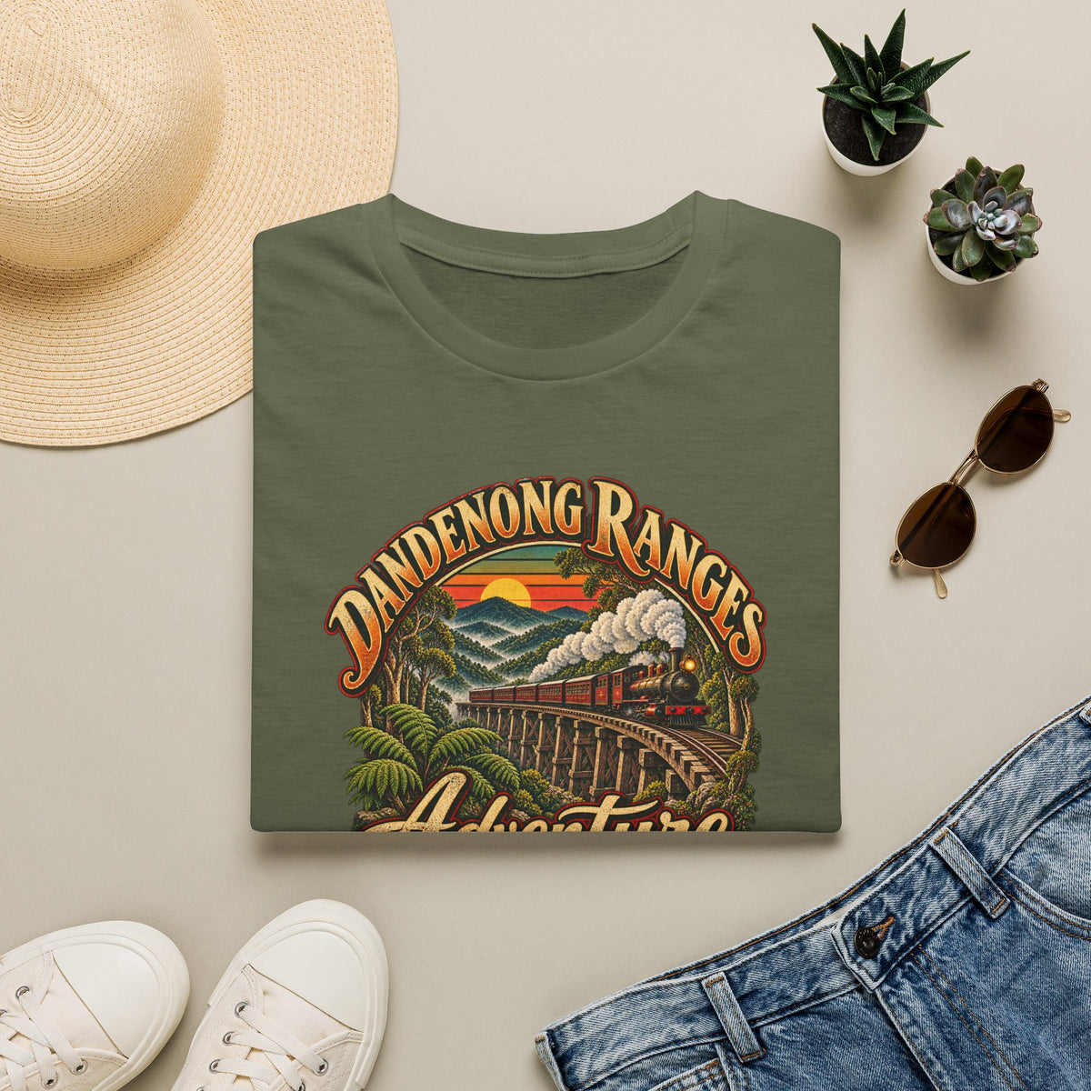 Dandenong Ranges Adventure with Puffing Billy steam train and tressel bridgeUnisex Softstyle T-Shirt