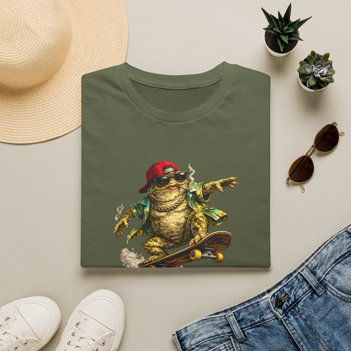 Skater Croak Toad Unisex Softstyle T-Shirt