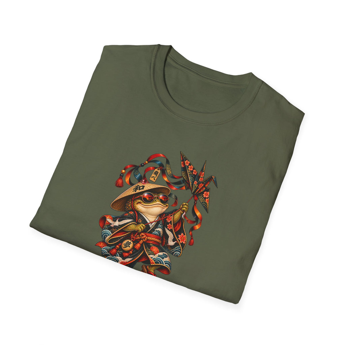 Origami Kite flying Toad Unisex Softstyle T-Shirt