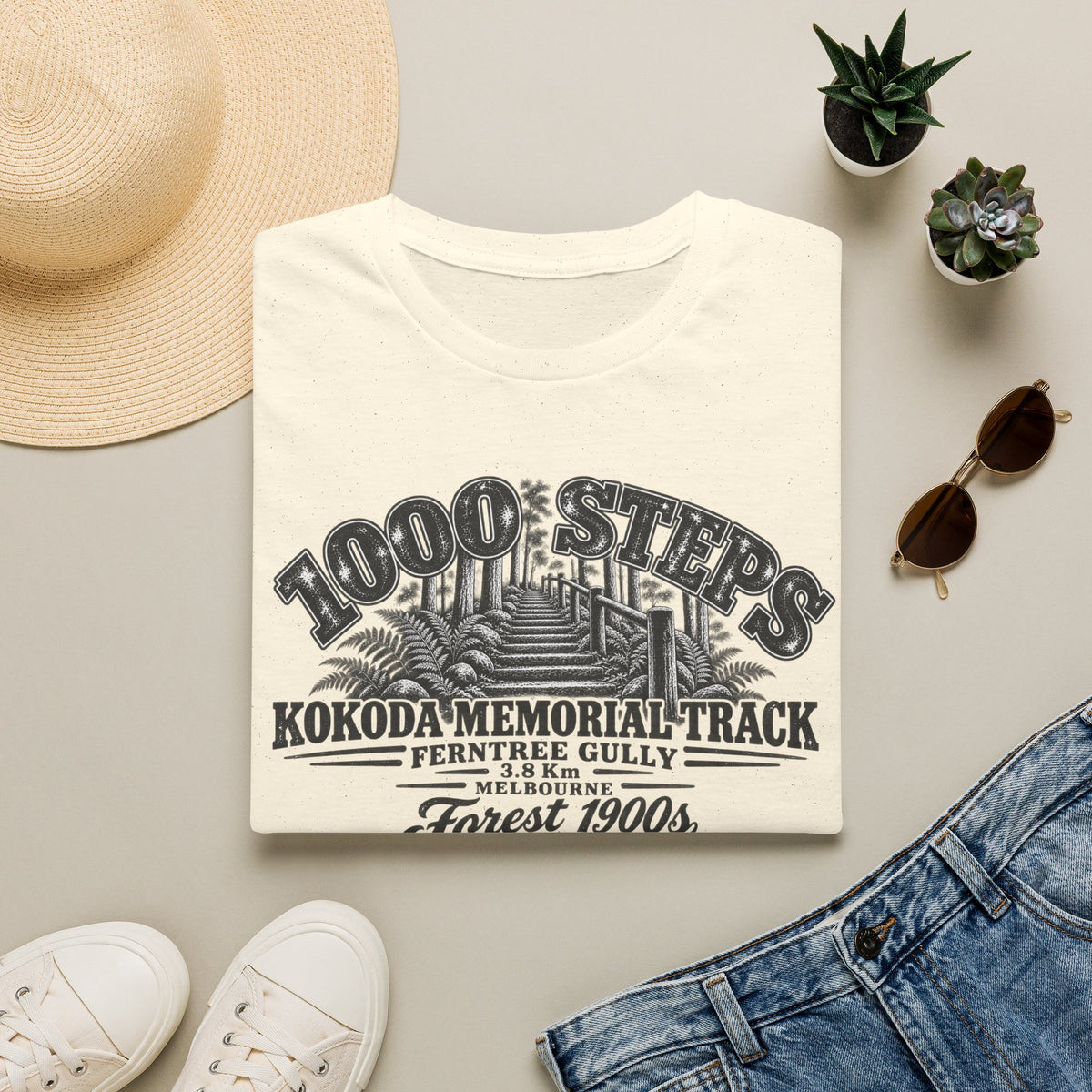 1000 Steps Kokoda Memorial Track Unisex Softstyle T-Shirt