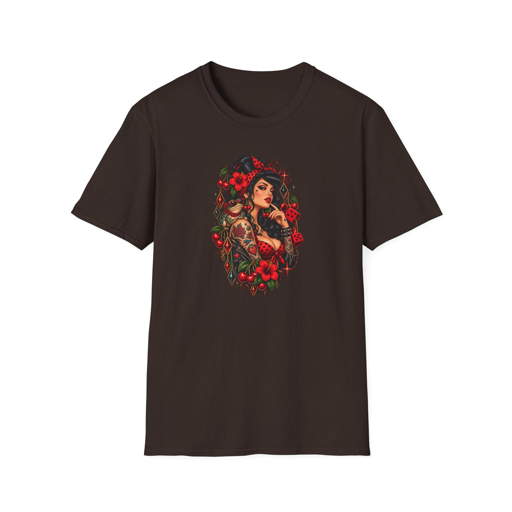 Red Rose Jaded by a Toad - Pinup T-Shirt