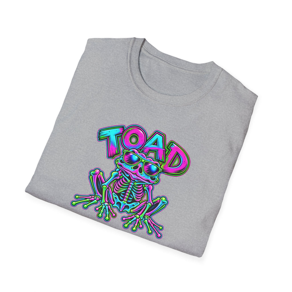 Skeleton neon pink, aqua and greenI unisex Softstyle T-Shirt
