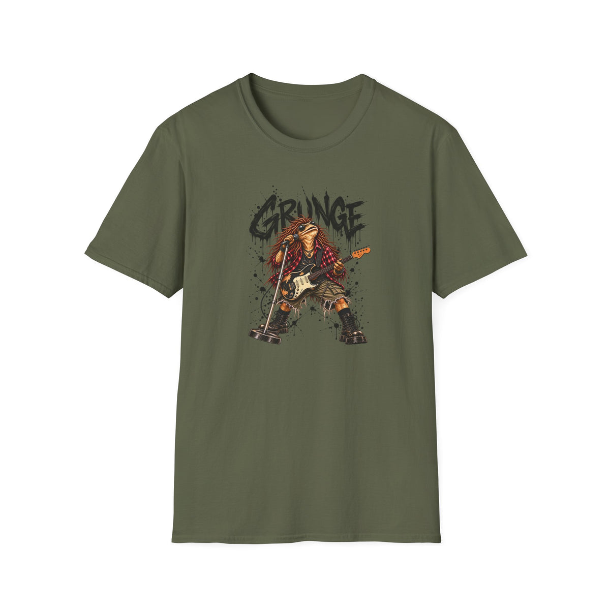 90s Grunge — Flannel, Feelings & Full Volume | Croaking Toad T-Shirt
