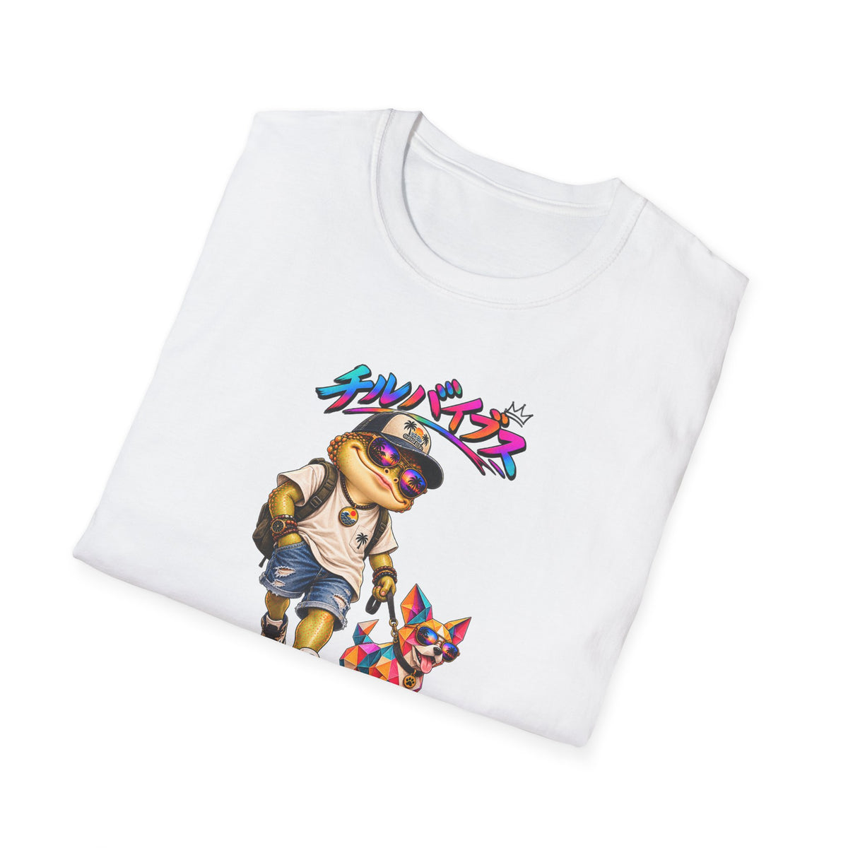 Toad walking  Origami dog unisex Softstyle T-Shirt