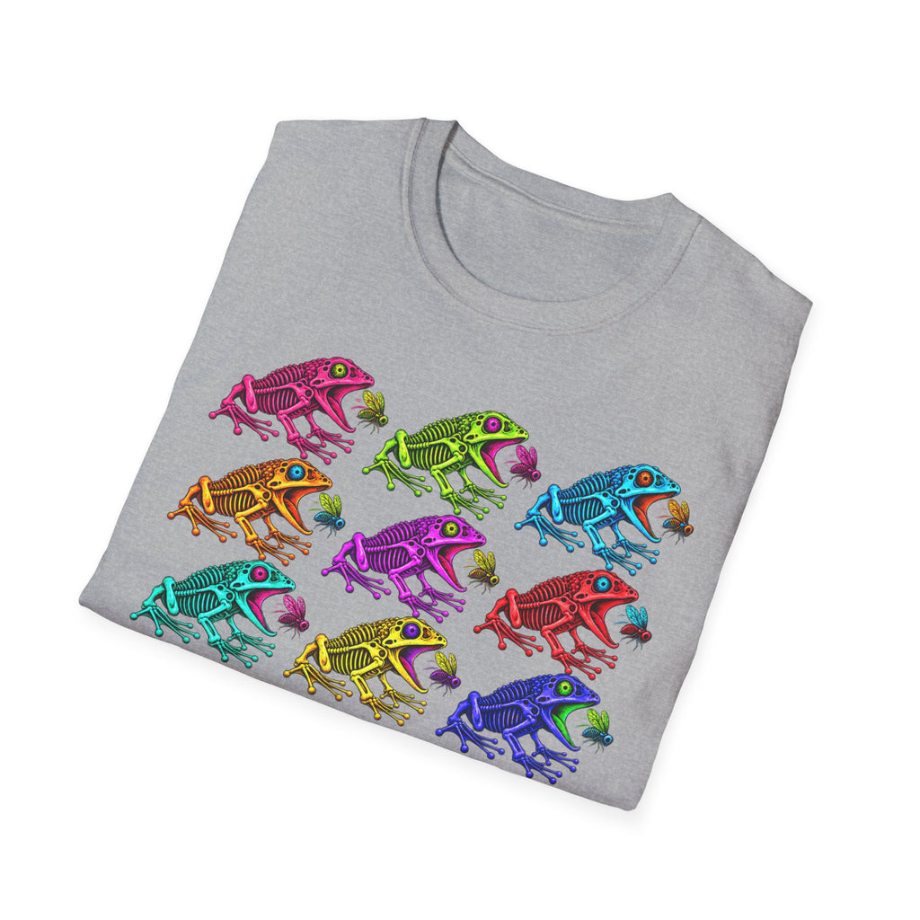 Skeleton Toad catching flies Unisex Softstyle T-Shirt