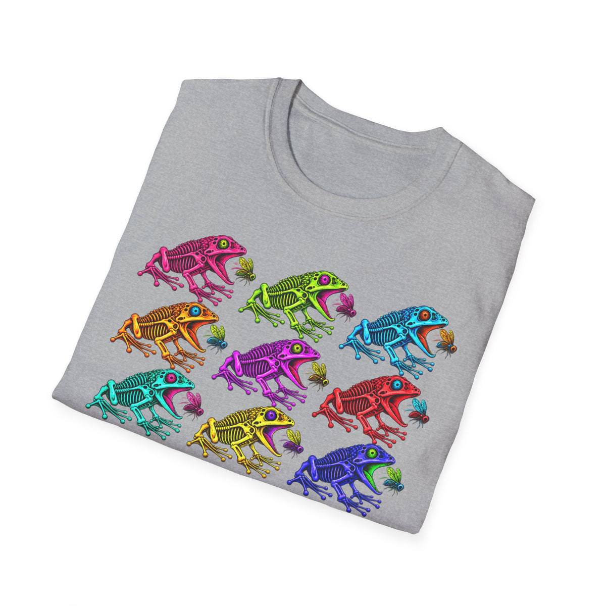 Skeleton Toad catching flies Unisex Softstyle T-Shirt