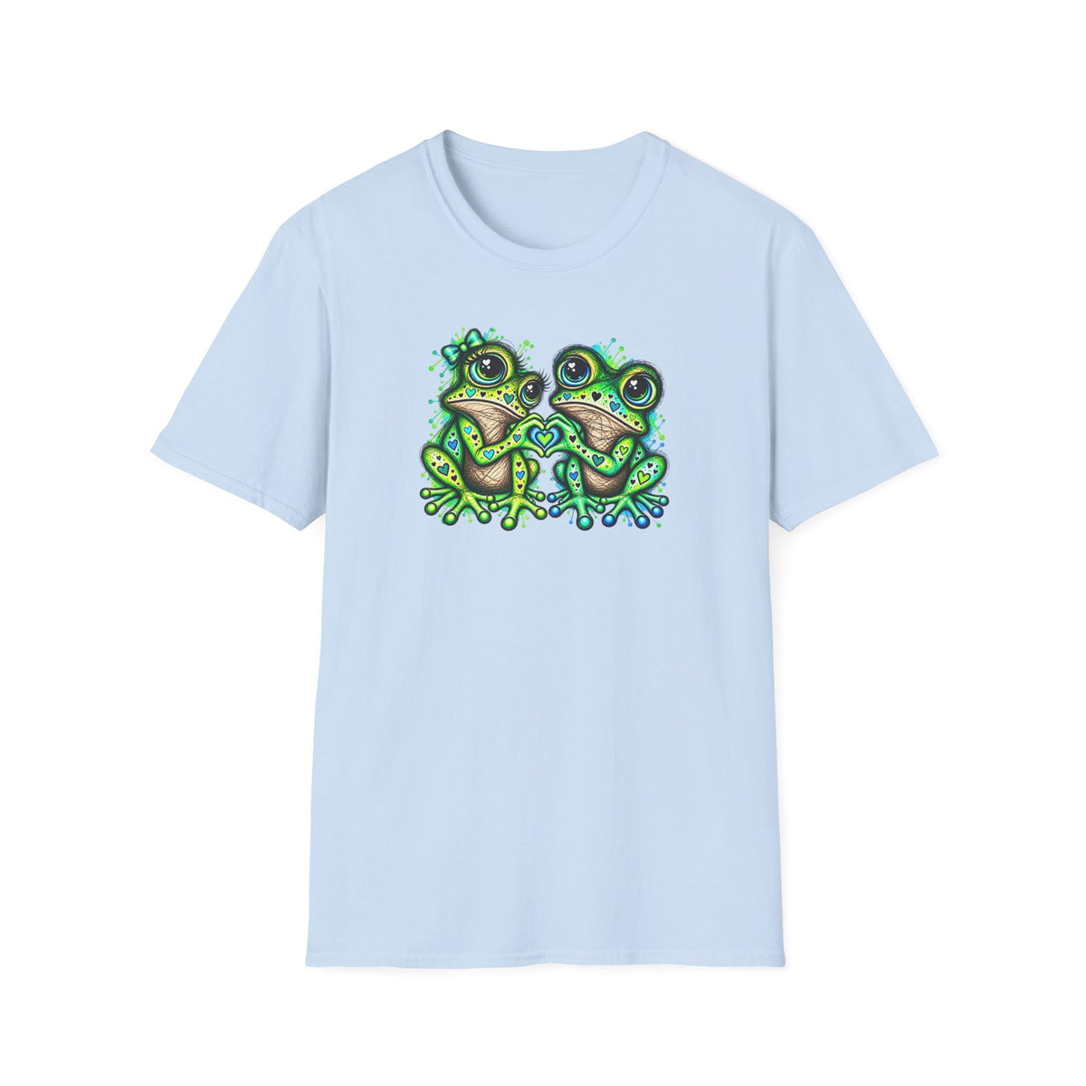 Love Toads green and aqua Unisex Softstyle T-Shirt
