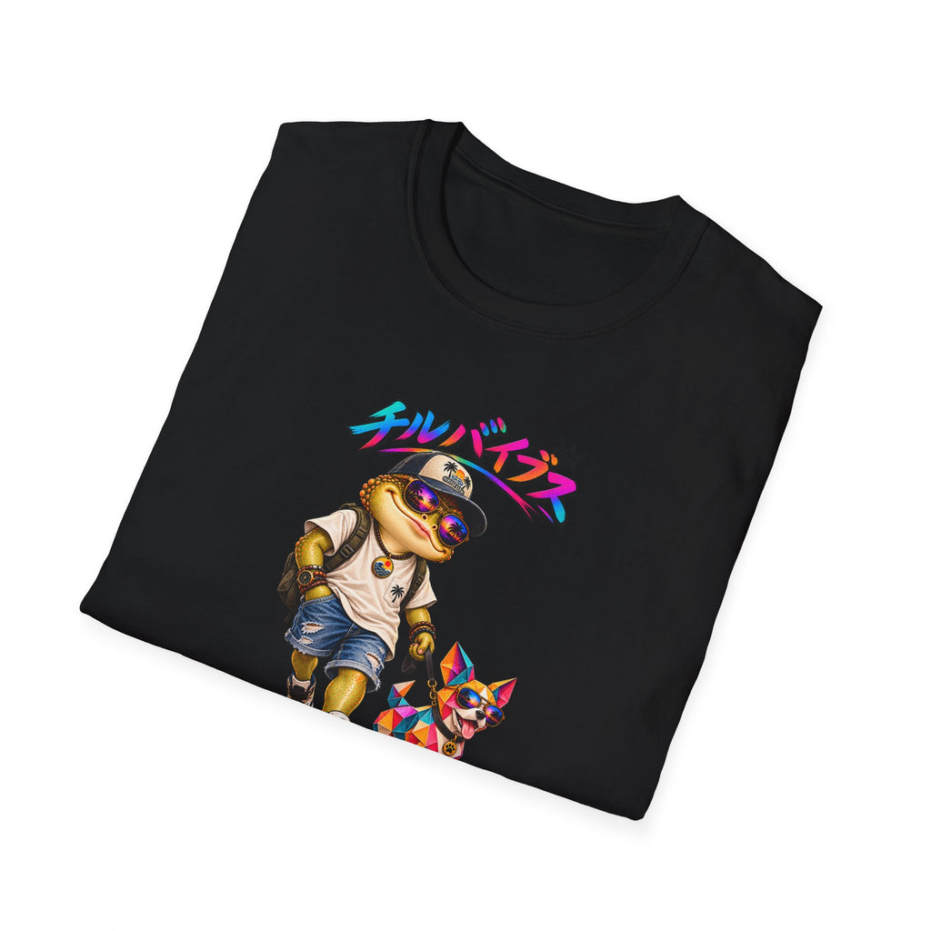 Toad walking  Origami dog unisex Softstyle T-Shirt