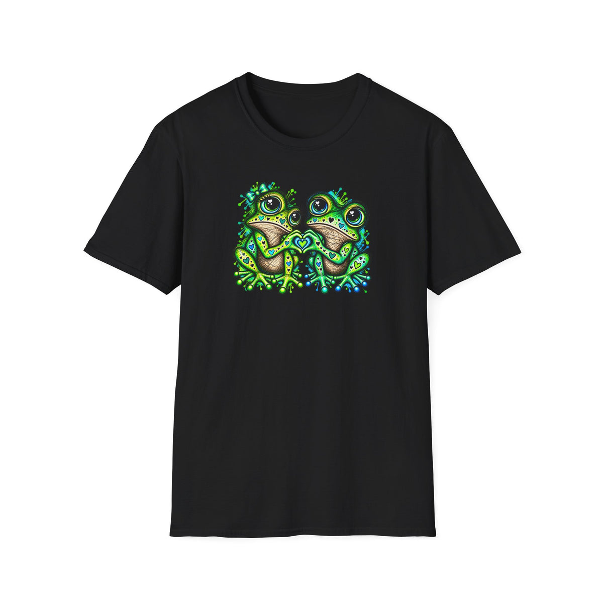 Love Toads green and aqua Unisex Softstyle T-Shirt