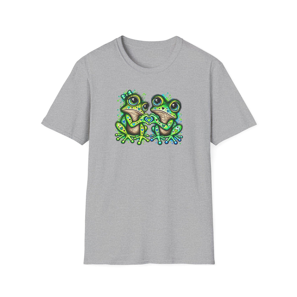 Love Toads green and aqua Unisex Softstyle T-Shirt