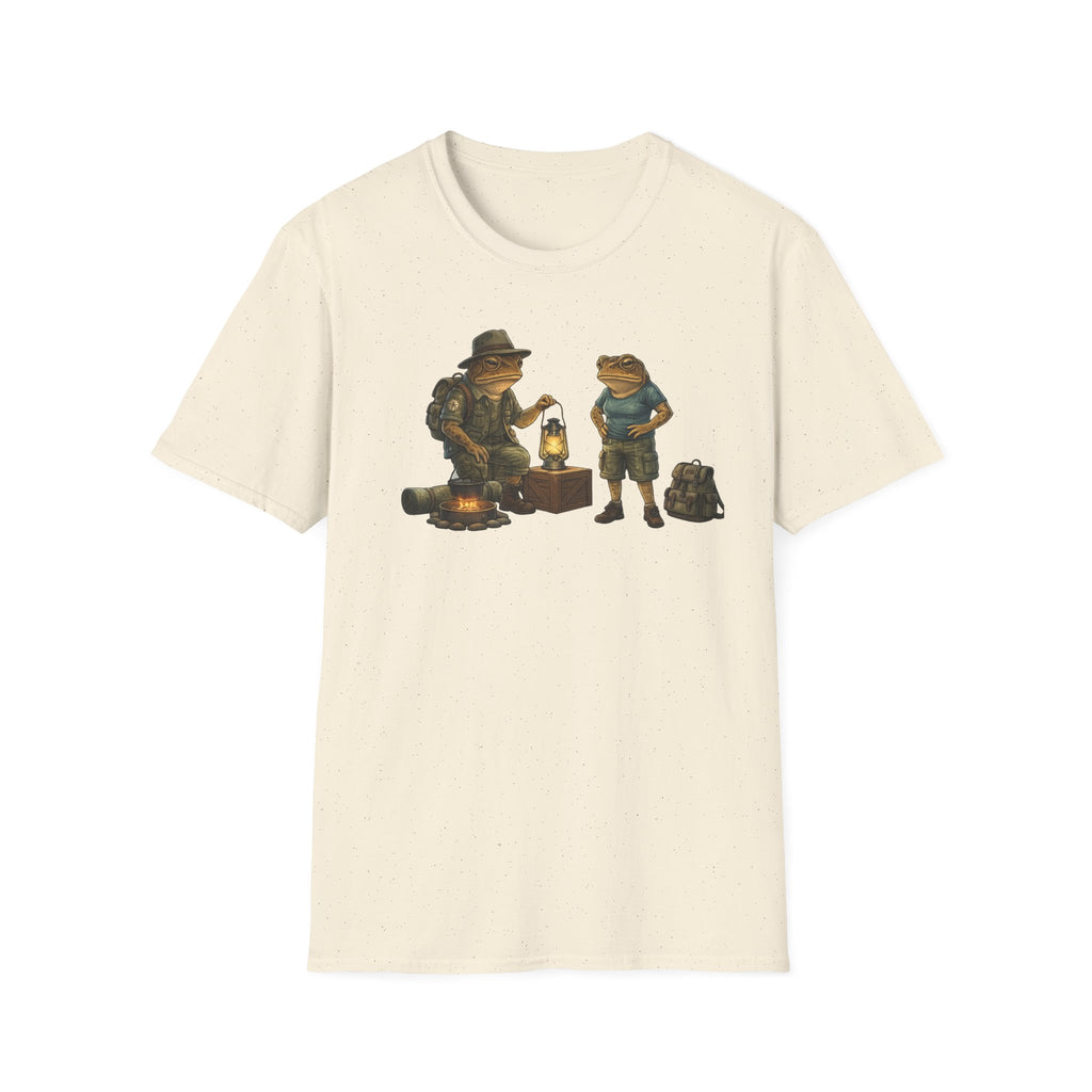 Kröten campen am Lagerfeuer, suchen Wärme, halten Laterne Unisex Softstyle T-Shirt