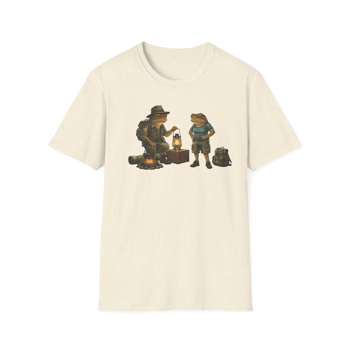 Kröten campen am Lagerfeuer, suchen Wärme, halten Laterne Unisex Softstyle T-Shirt