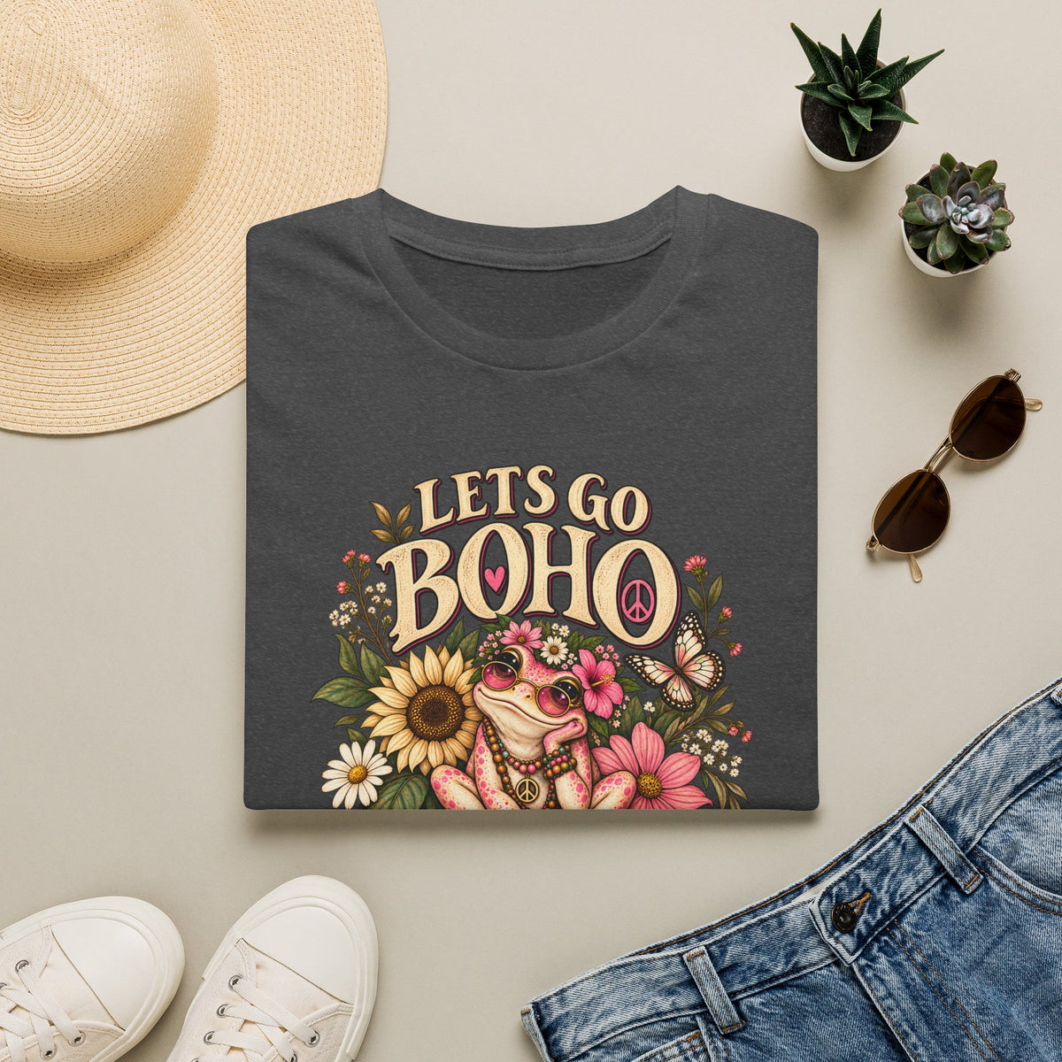 Lets Go Boho Toad Unisex Softstyle T-Shirt
