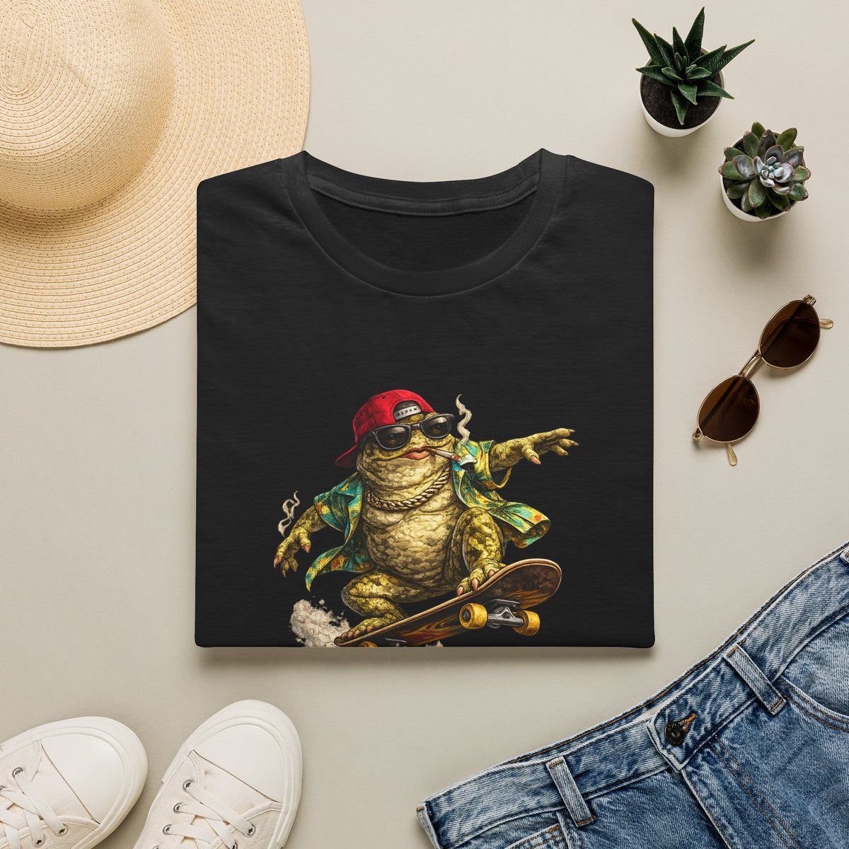 Skater Croak Toad Unisex Softstyle T-Shirt
