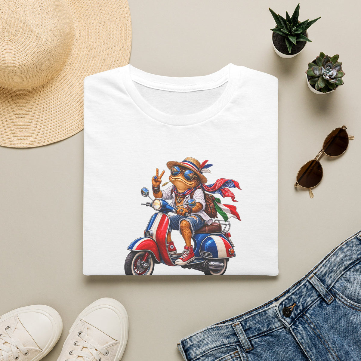 Italian Toad on Scooter Unisex Softstyle T-Shirt