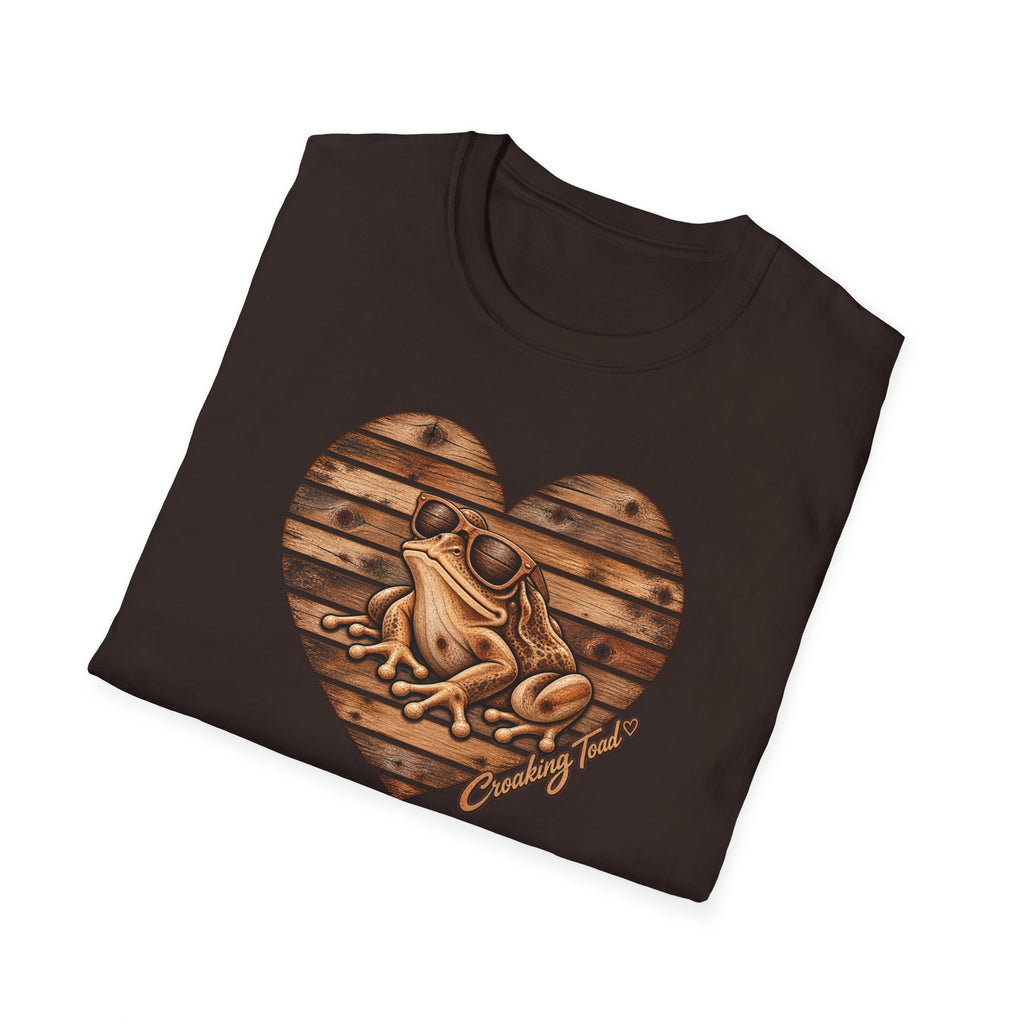 Wooden heart - Croaking Toad  T-Shirt 🪵 🐸 ❤️