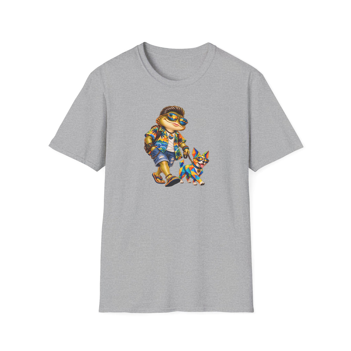 Walking Toad & Origami Dog T-Shirt | Japanese Inspired Tee | Croaking Toad