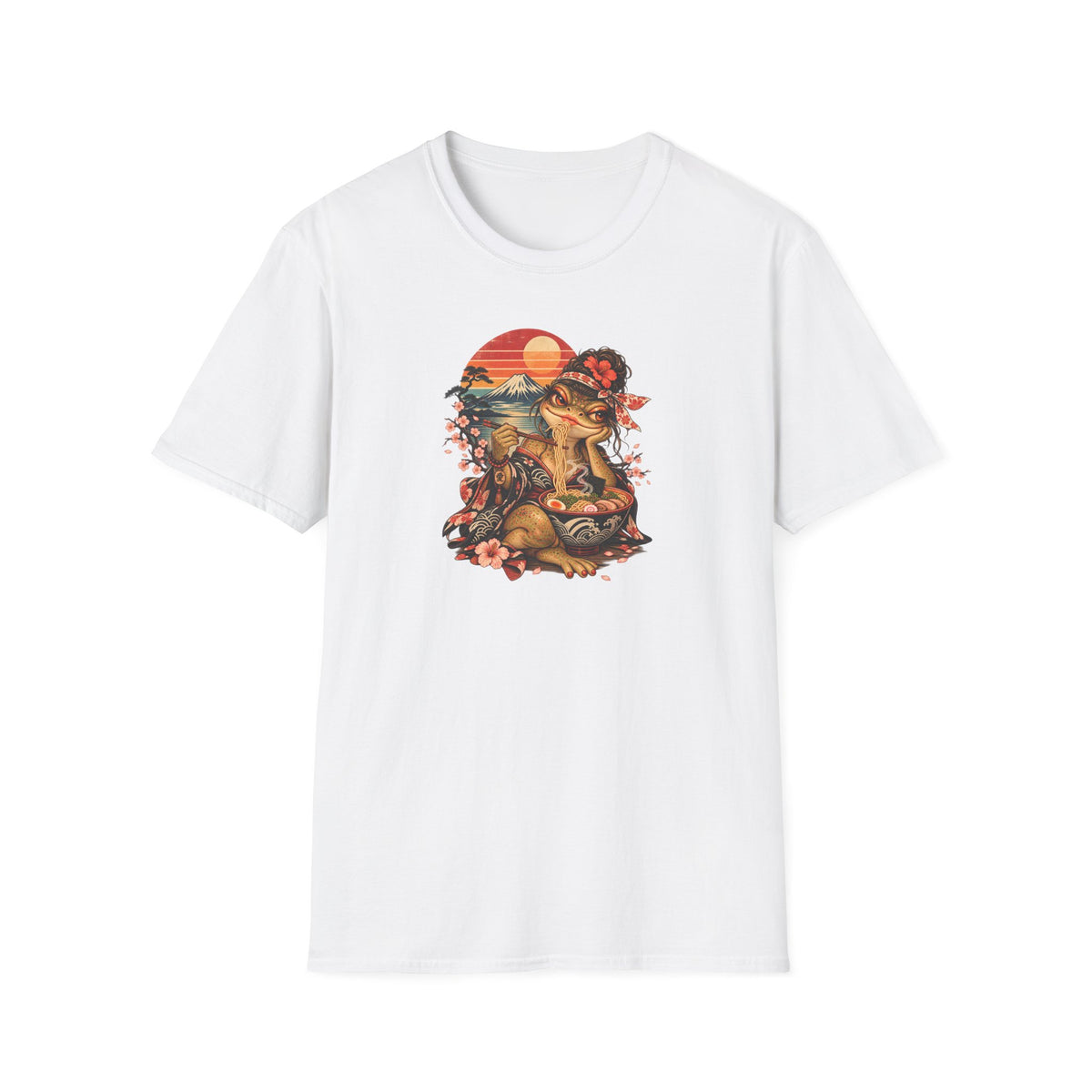 Ramen cherry blossom Sunset Unisex Softstyle T-Shirt