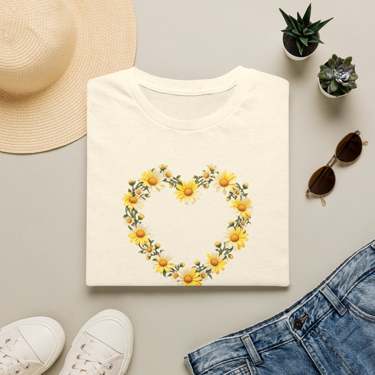 Daisy Chain heart Unisex Softstyle T-Shirt