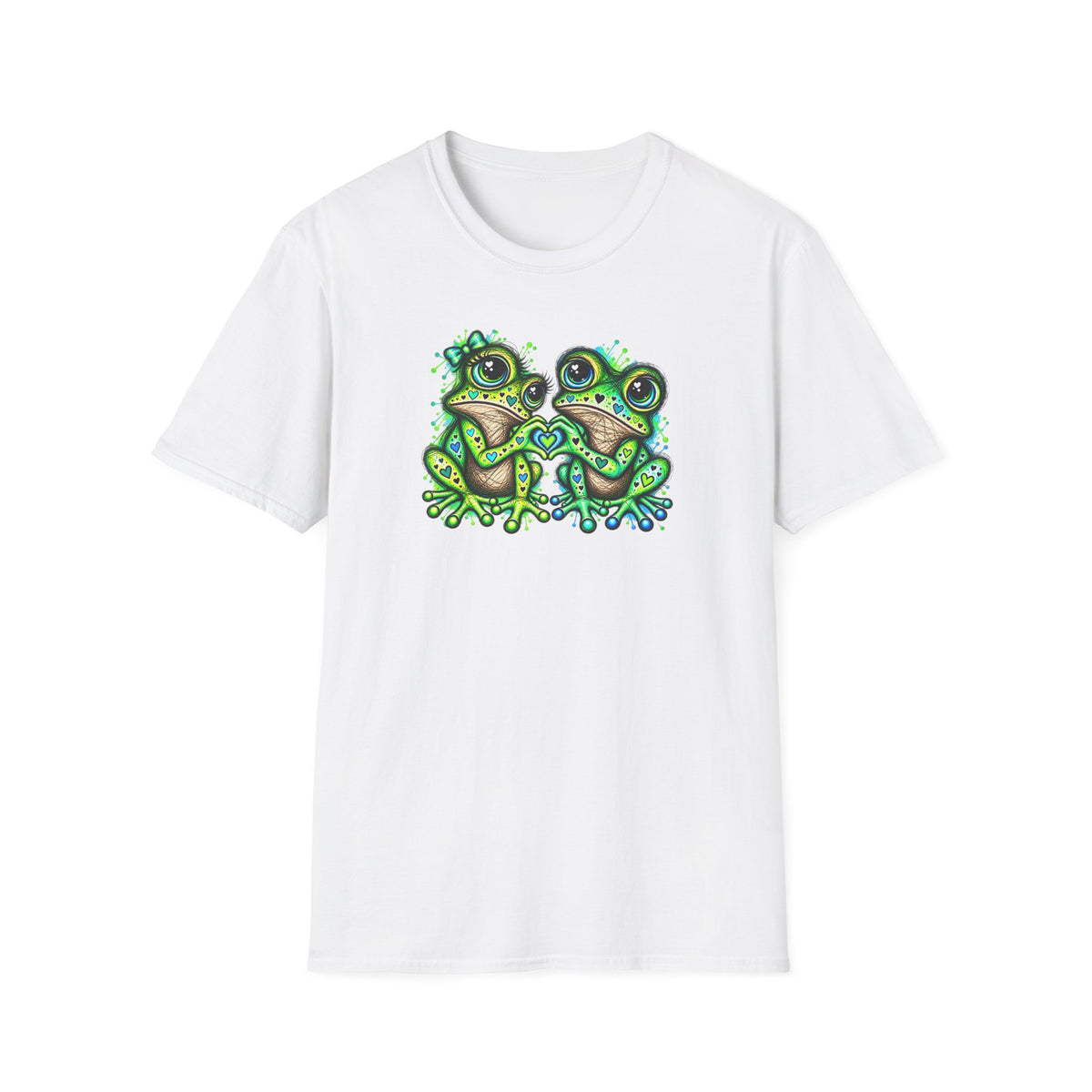 Love Toads green and aqua Unisex Softstyle T-Shirt