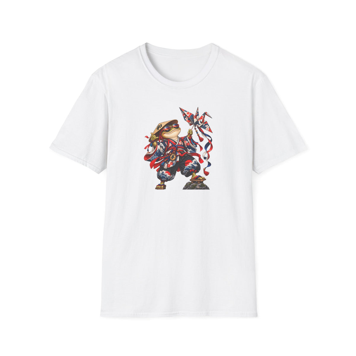 Origami Kite Flying Toad Japanese T-Shirt | Croaking Toad