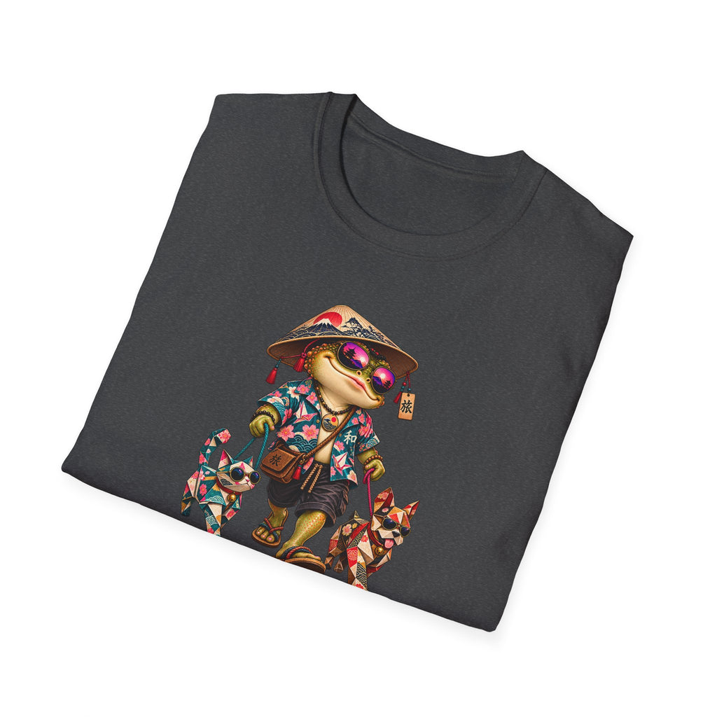 Toad walking  Origami dog unisex Softstyle T-Shirt