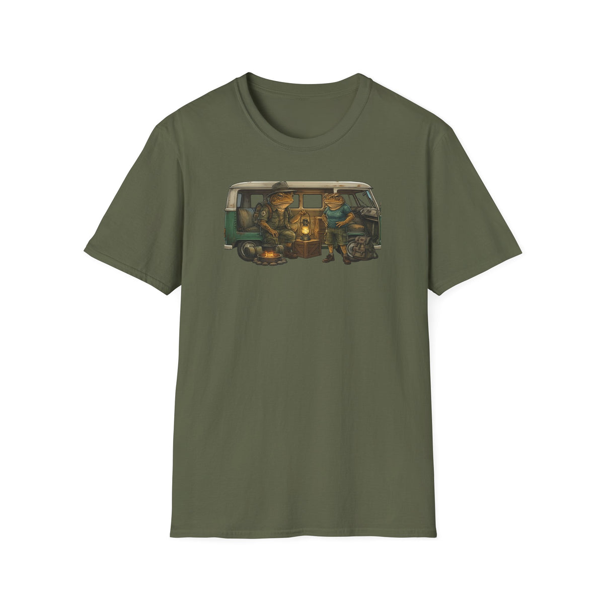 Toads Combi Van Camping Unisex Softstyle T-Shirt