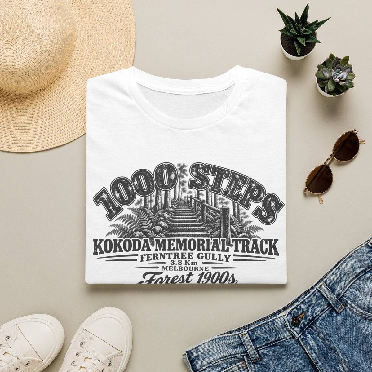 1000 Steps Kokoda Memorial Track Unisex Softstyle T-Shirt