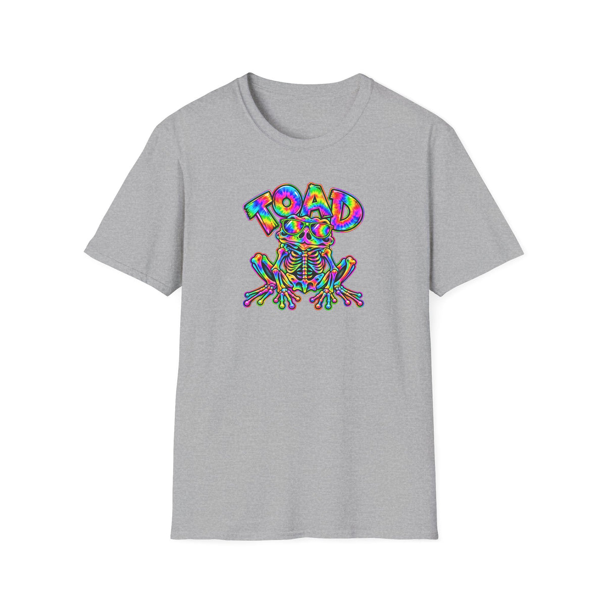 Tie Dye Toad Skeleton T-Shirt | Colourful Halloween Tee | Croaking Toad