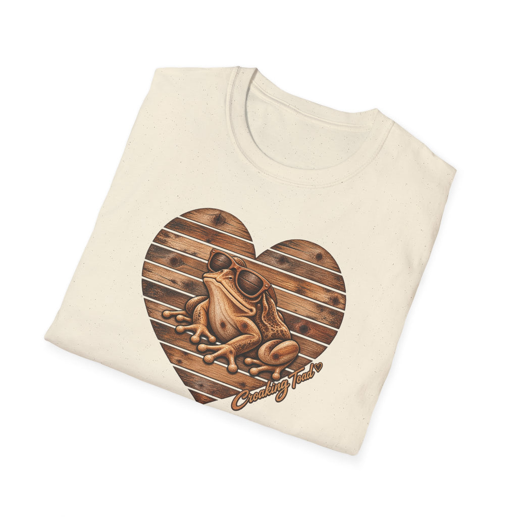 Wooden heart - Croaking Toad  T-Shirt 🪵 🐸 ❤️