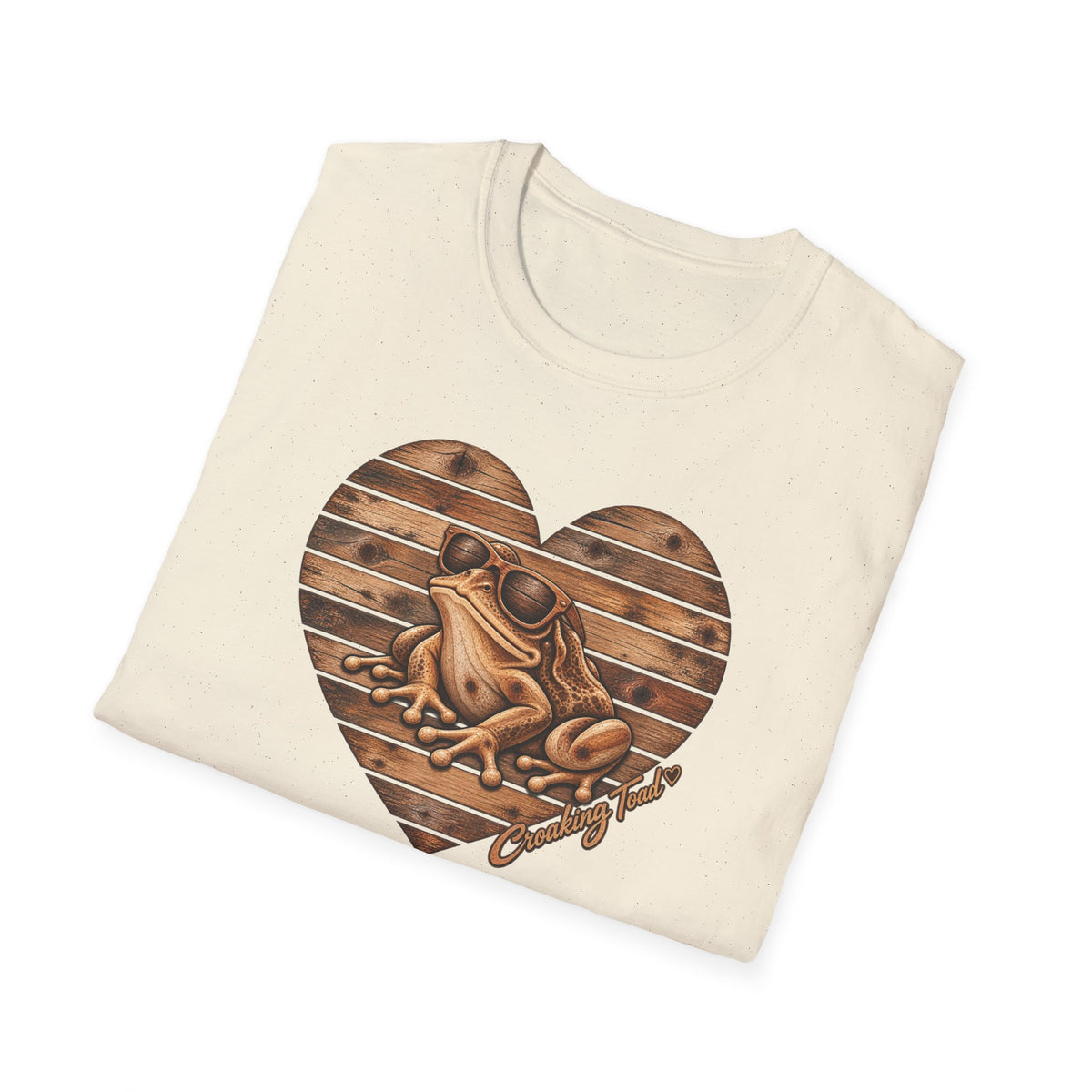 Wooden heart - Croaking Toad  T-Shirt 🪵 🐸 ❤️