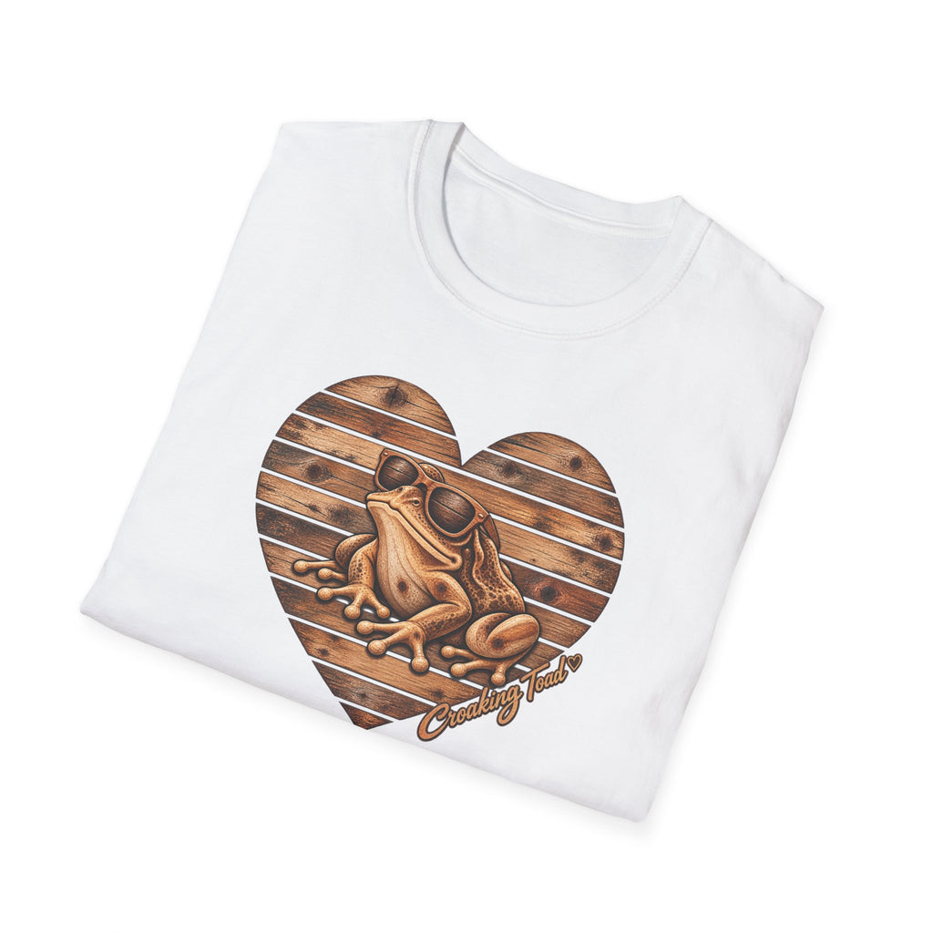 Wooden heart - Croaking Toad  T-Shirt 🪵 🐸 ❤️