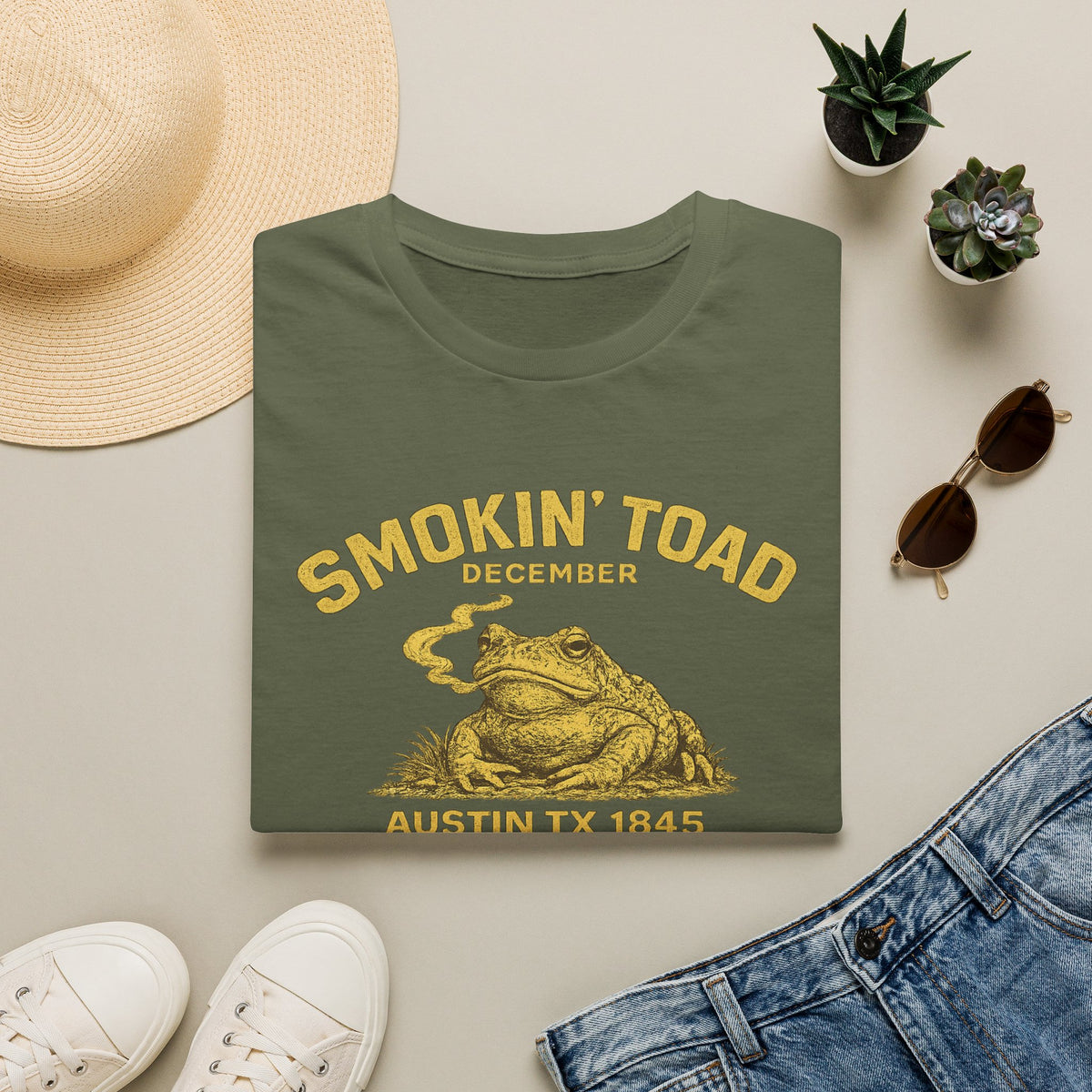 Smokin Toad Austin TX 1845 T-shirt Unisex Softstyle