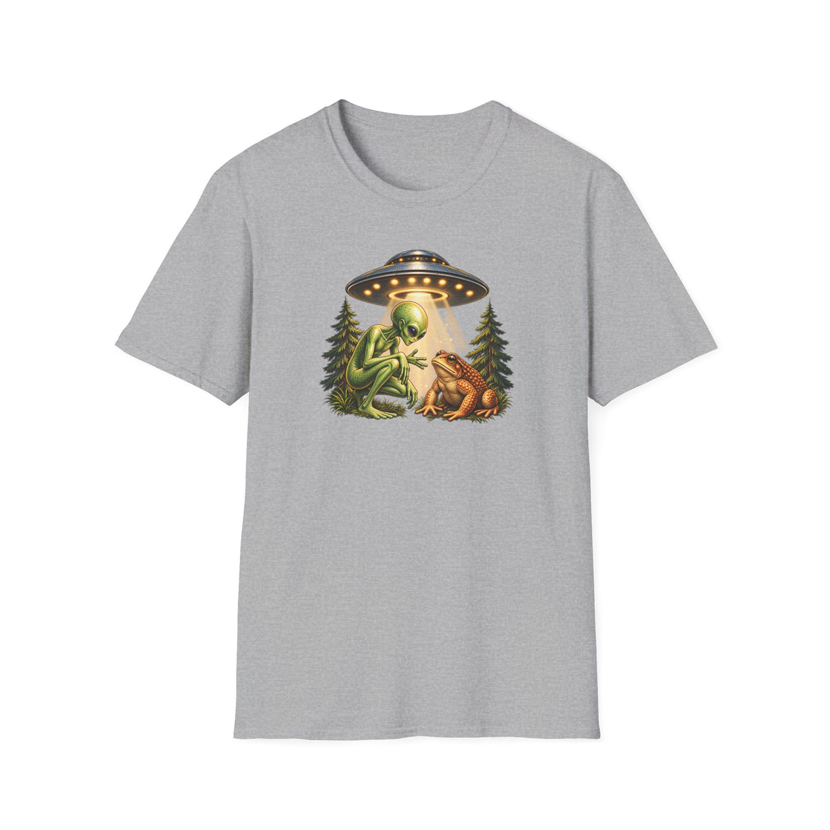 Alien & Toad UFO T-Shirt – Funny Extraterrestrial Graphic Tee