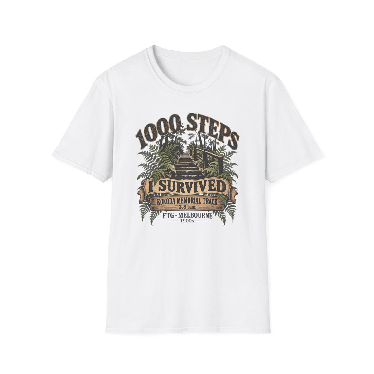 1000 Steps - I survived Kokoda Track FTG Melbourne Unisex Softstyle T-Shirt