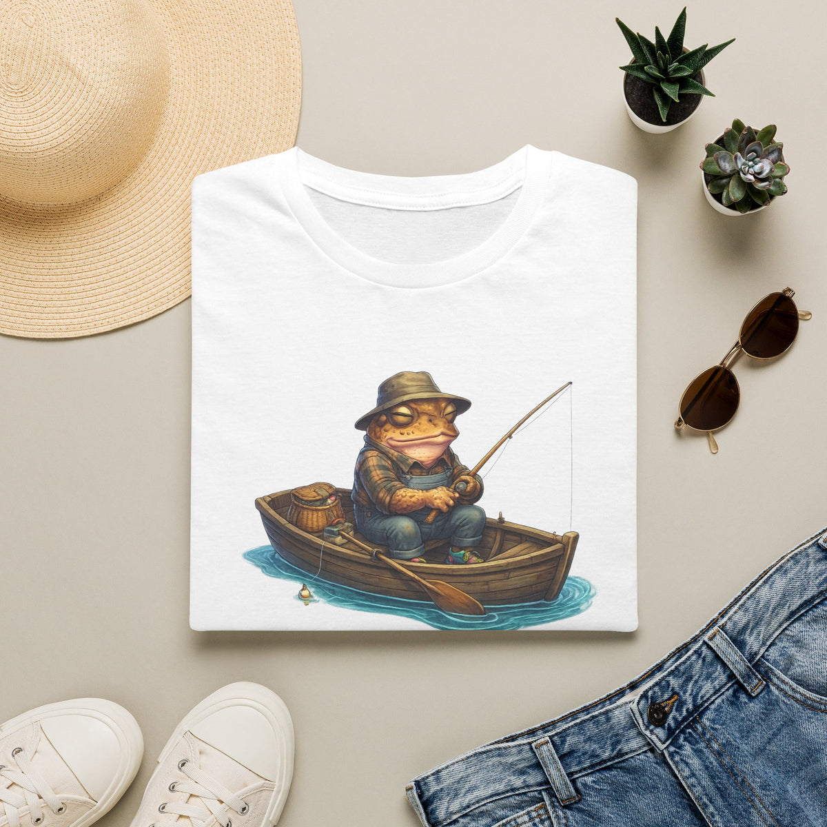 Gone Fishing Toad Unisex Softstyle T-Shirt