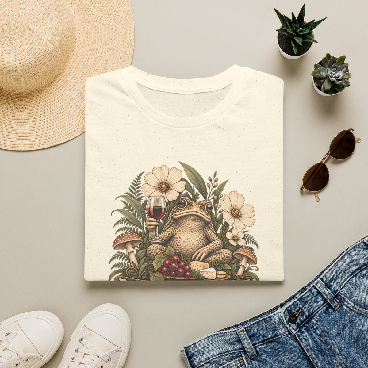 Yarra Valley toad with red wine Unisex Softstyle T-Shirt