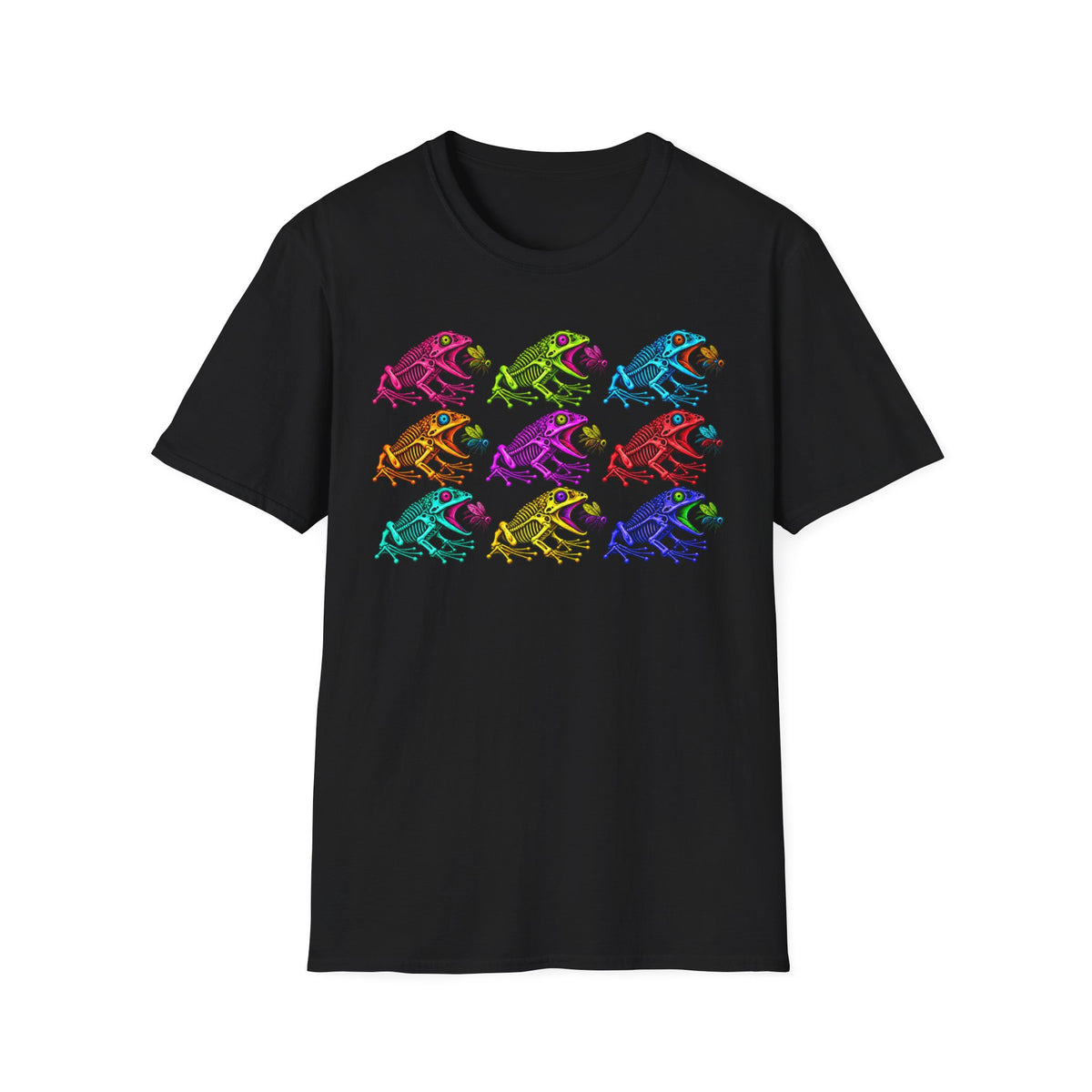 Skeleton Toad & Neon Flies T-Shirt | Croaking Toad