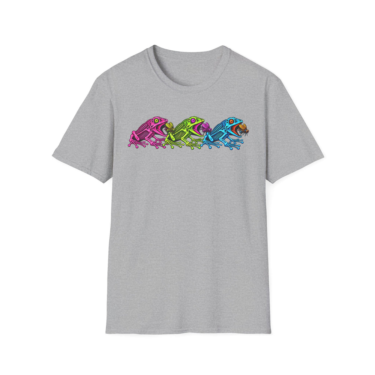 Skeleton Toad and Neon flies Croaking Toad - T-Shirt
