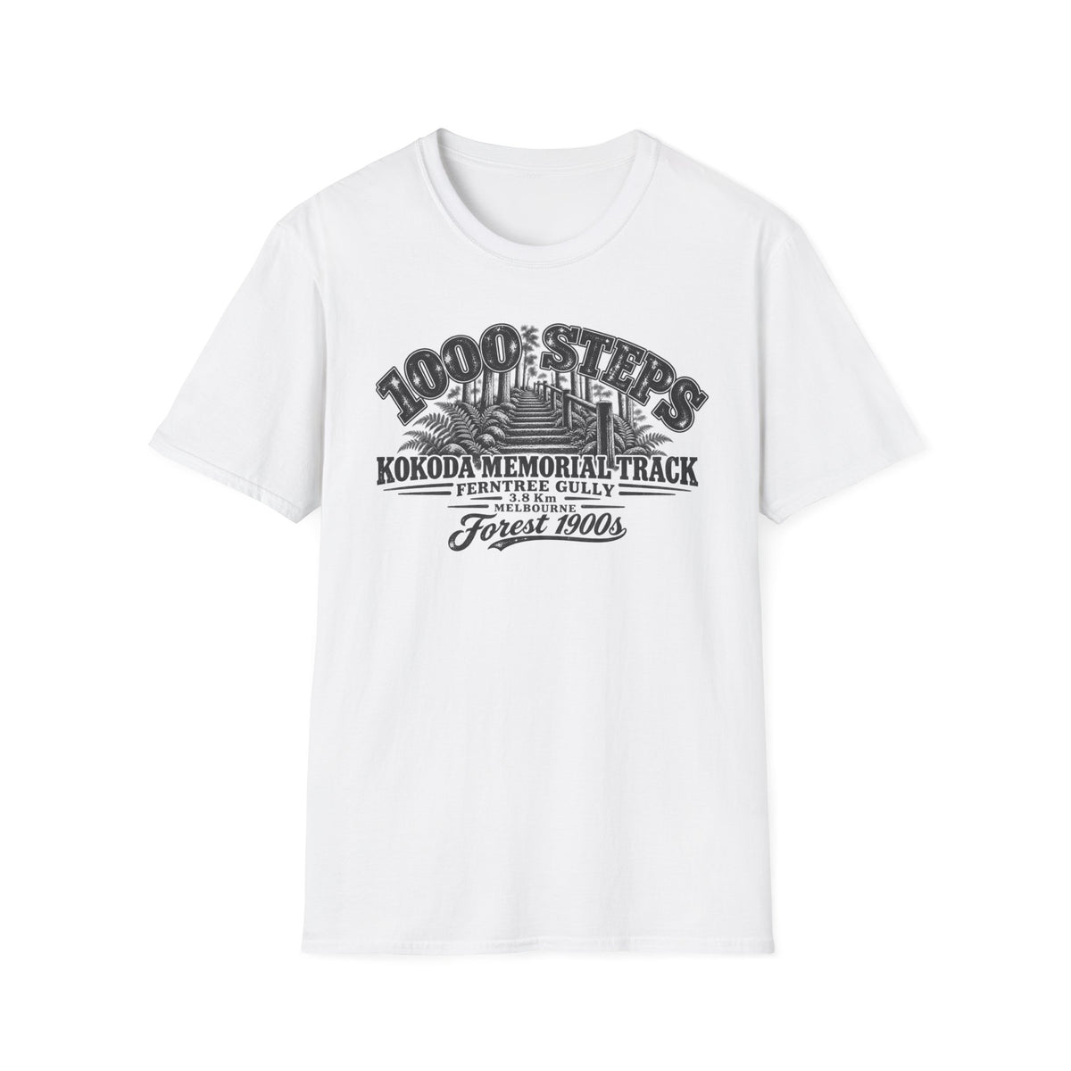 1000 Steps Kokoda Memorial Track Unisex Softstyle T-Shirt