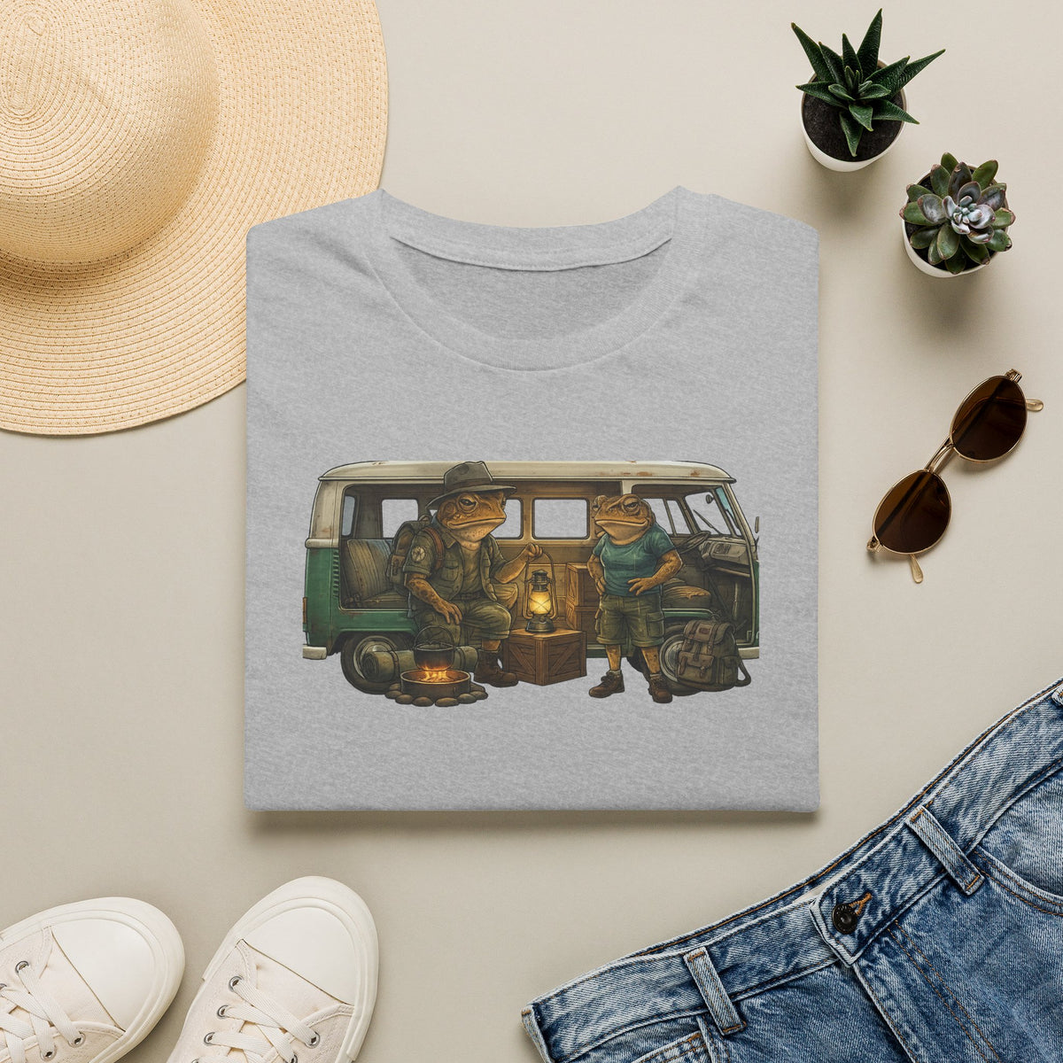 Maglietta morbida unisex da campeggio Toads Combi Van